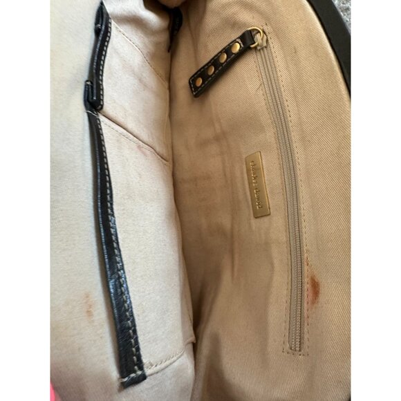 CHARLES DAVID Black Leather Gold Kisslock Clutch Bag - Picture 5 of 5